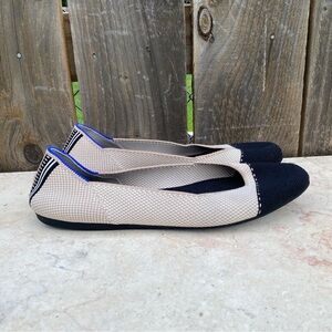 Rothys The Square Tuxedo Textile Ballet Flats Women’s Size 9.5